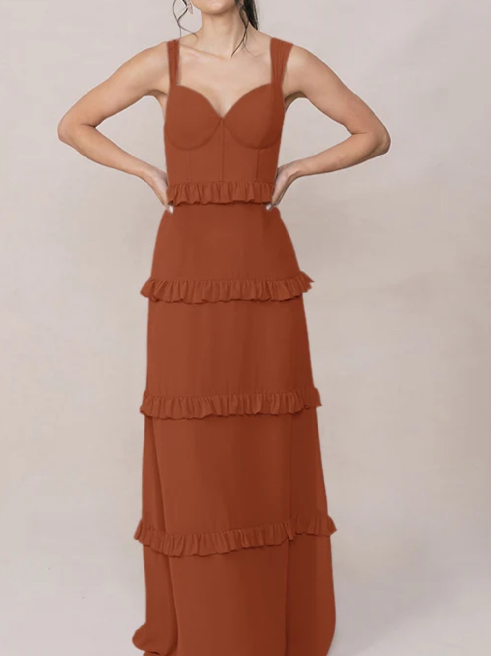 Revelry Sloane Chiffon Dress, Rust - 951